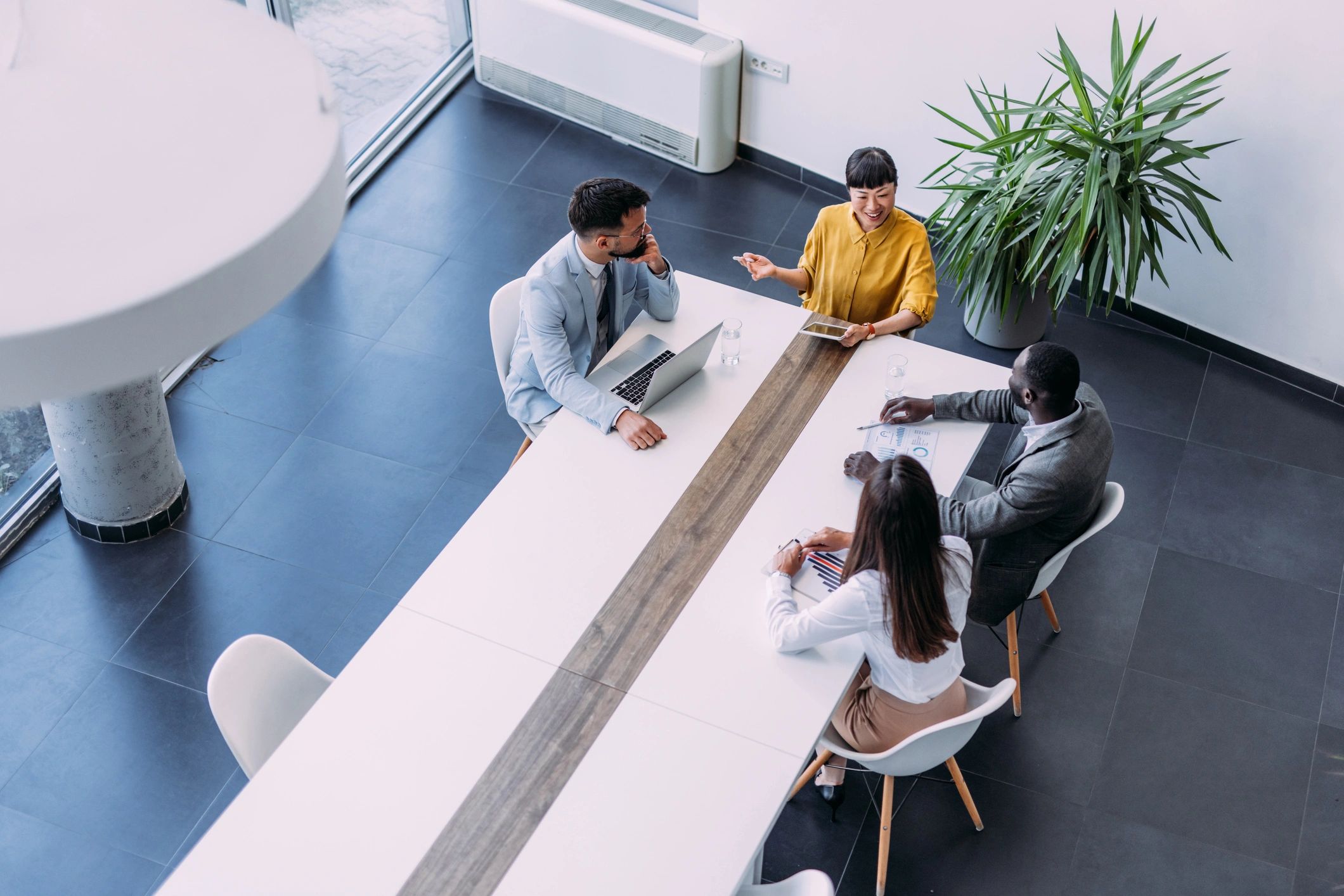 Business professional in meeting for testimonial